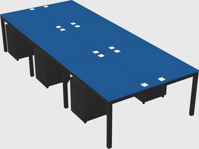 Shared rectangular desk