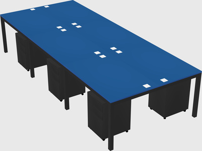 Shared rectangular desk