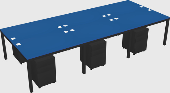Shared rectangular desk
