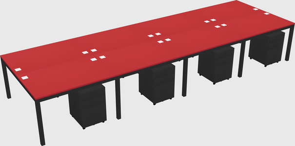 Shared rectangular desk