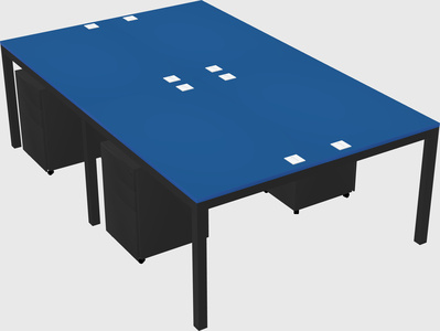 Shared rectangular desk