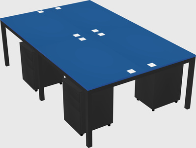 Shared rectangular desk