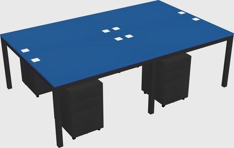 Shared rectangular desk