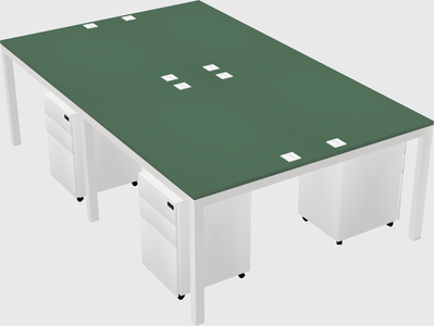 Shared rectangular desk