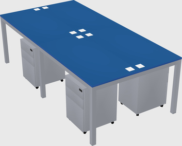 Shared rectangular desk