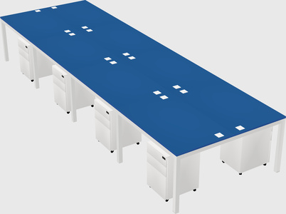 Shared rectangular desk