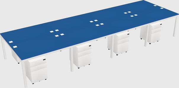 Shared rectangular desk