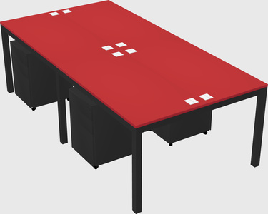Shared rectangular desk