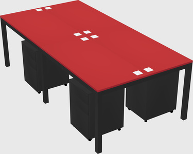 Shared rectangular desk