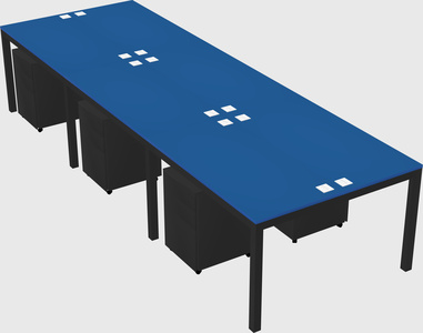Shared rectangular desk