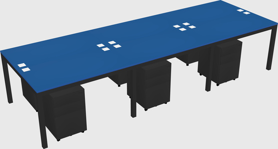 Shared rectangular desk