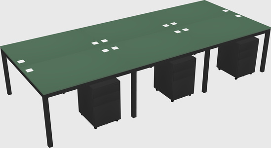 Shared rectangular desk