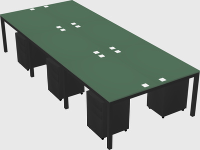 Shared rectangular desk
