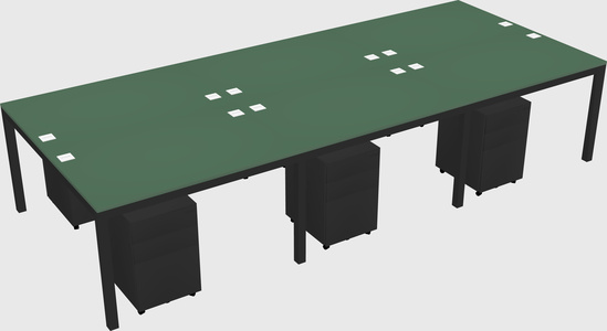Shared rectangular desk