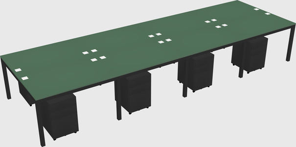 Shared rectangular desk