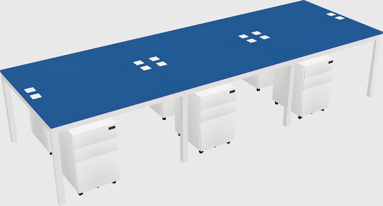 Shared rectangular desk