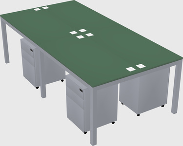 Shared rectangular desk