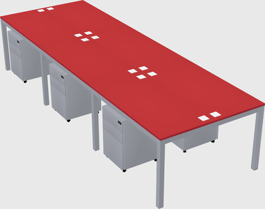 Shared rectangular desk