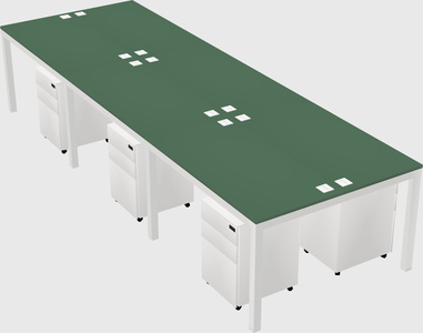 Shared rectangular desk