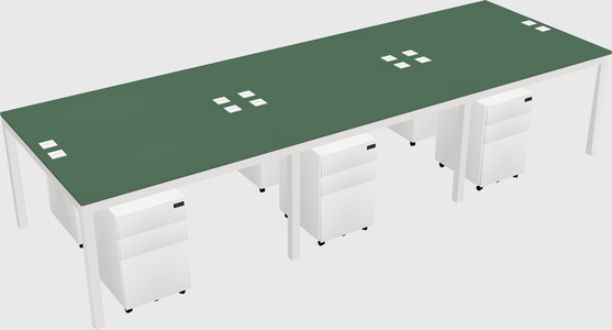 Shared rectangular desk