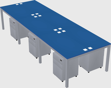 Shared rectangular desk