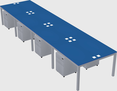 Shared rectangular desk