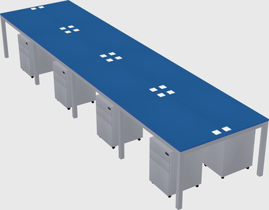 Shared rectangular desk