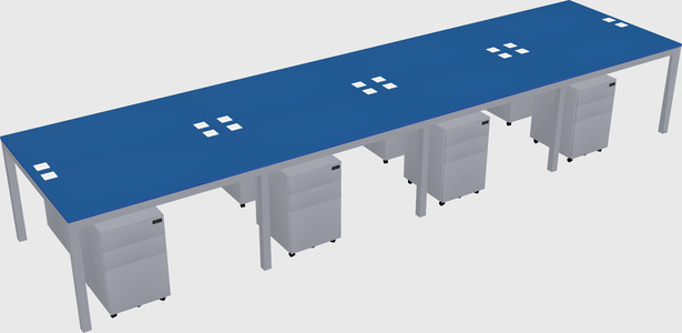 Shared rectangular desk