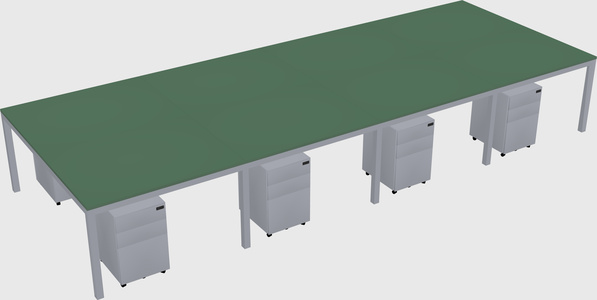 Shared rectangular desk