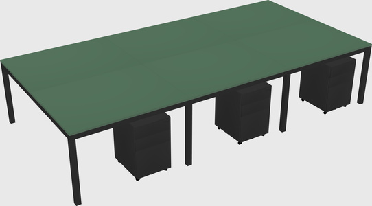 Shared rectangular desk