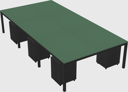 Shared rectangular desk