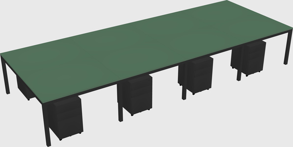 Shared rectangular desk