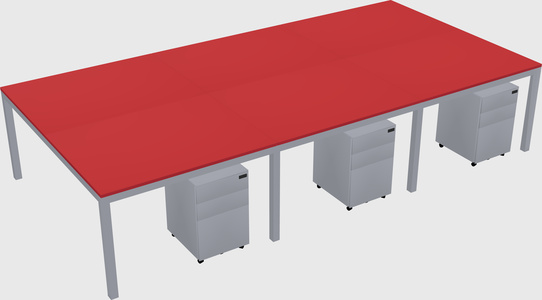 Shared rectangular desk