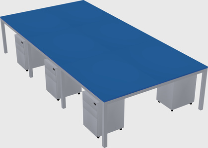 Shared rectangular desk