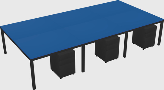 Shared rectangular desk