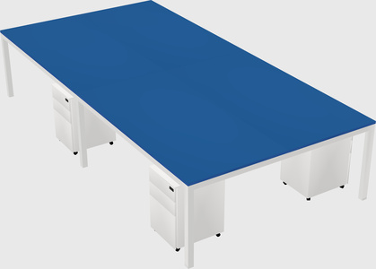 Shared rectangular desk