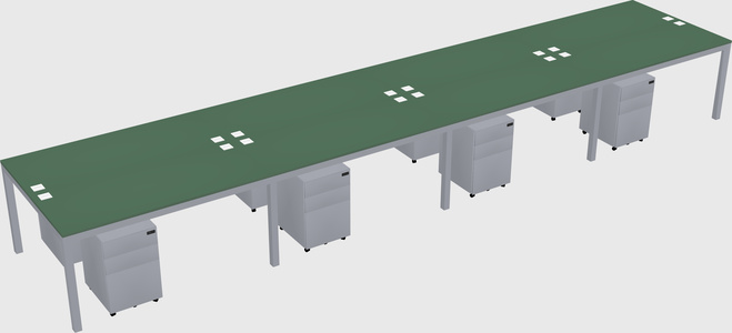 Shared rectangular desk