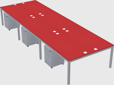 Shared rectangular desk