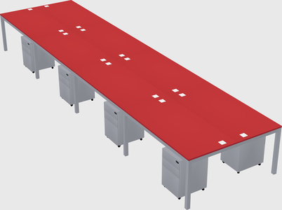 Shared rectangular desk