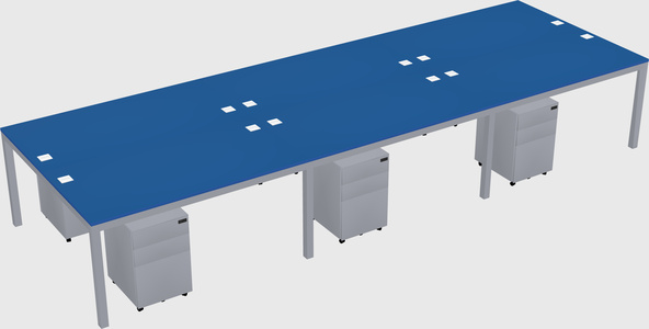Shared rectangular desk