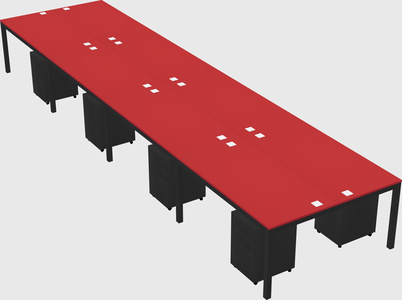 Shared rectangular desk