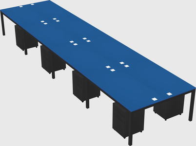 Shared rectangular desk