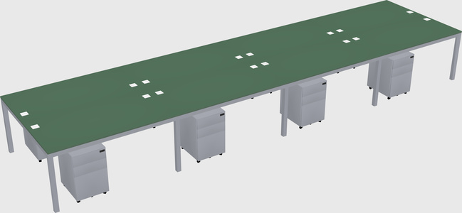 Shared rectangular desk