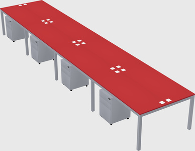Shared rectangular desk