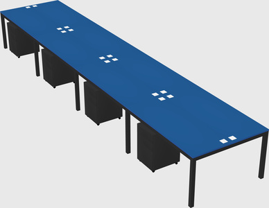 Shared rectangular desk