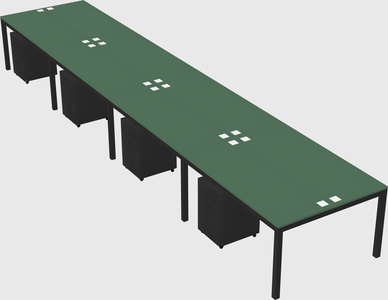 Shared rectangular desk