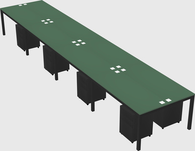 Shared rectangular desk