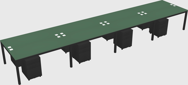 Shared rectangular desk