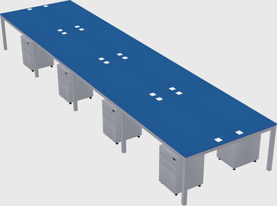 Shared rectangular desk