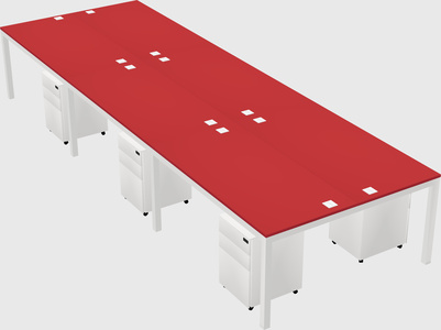 Shared rectangular desk
